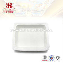 Atacado de cerâmica branco jantar buffet prato que serve pratos quadrados